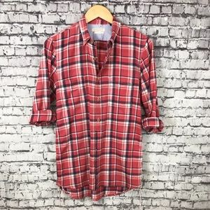 MADE & CRAFTED LEVIS Mens Red Plaid Check Button